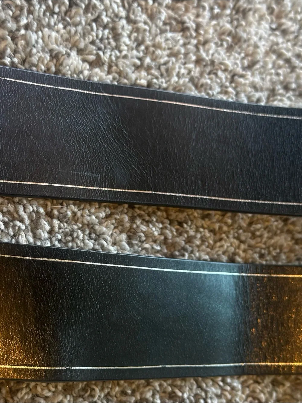 Vintage Black Leather Adjustable Belt